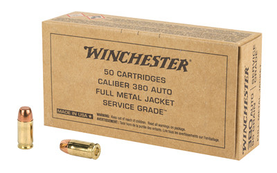 Winchester Ammunition .380 ACP 95gr FMJ Service Grade 50 Round