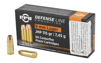 Prvi Partizan Handgun Defense 9mm 115gr JHP Brass 50 Round Box