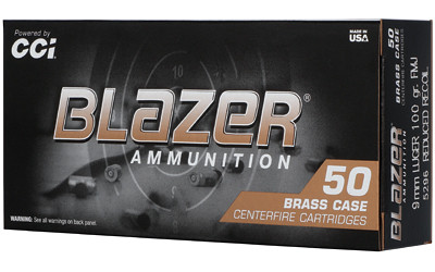 Blazer 9mm 100gr FMJ Brass 50 Round Box