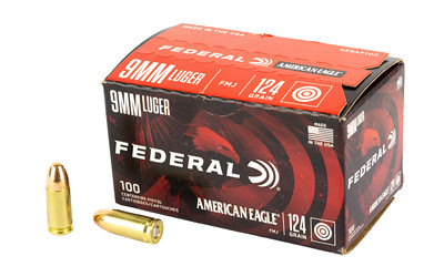 Federal American Eagle 9mm 124gr FMJ 100 Round Box