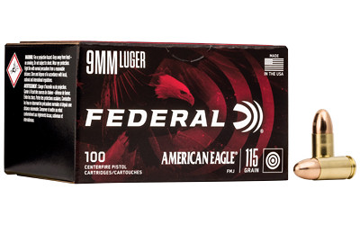 Federal American Eagle 9mm 115gr FMJ 100 Round Box