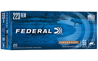 Federal Power-Shok Rifle 223 Rem 55gr JSP 20 Round Box