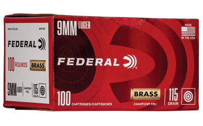 Federal Champion 9mm 115gr FMJ 100 Round Box