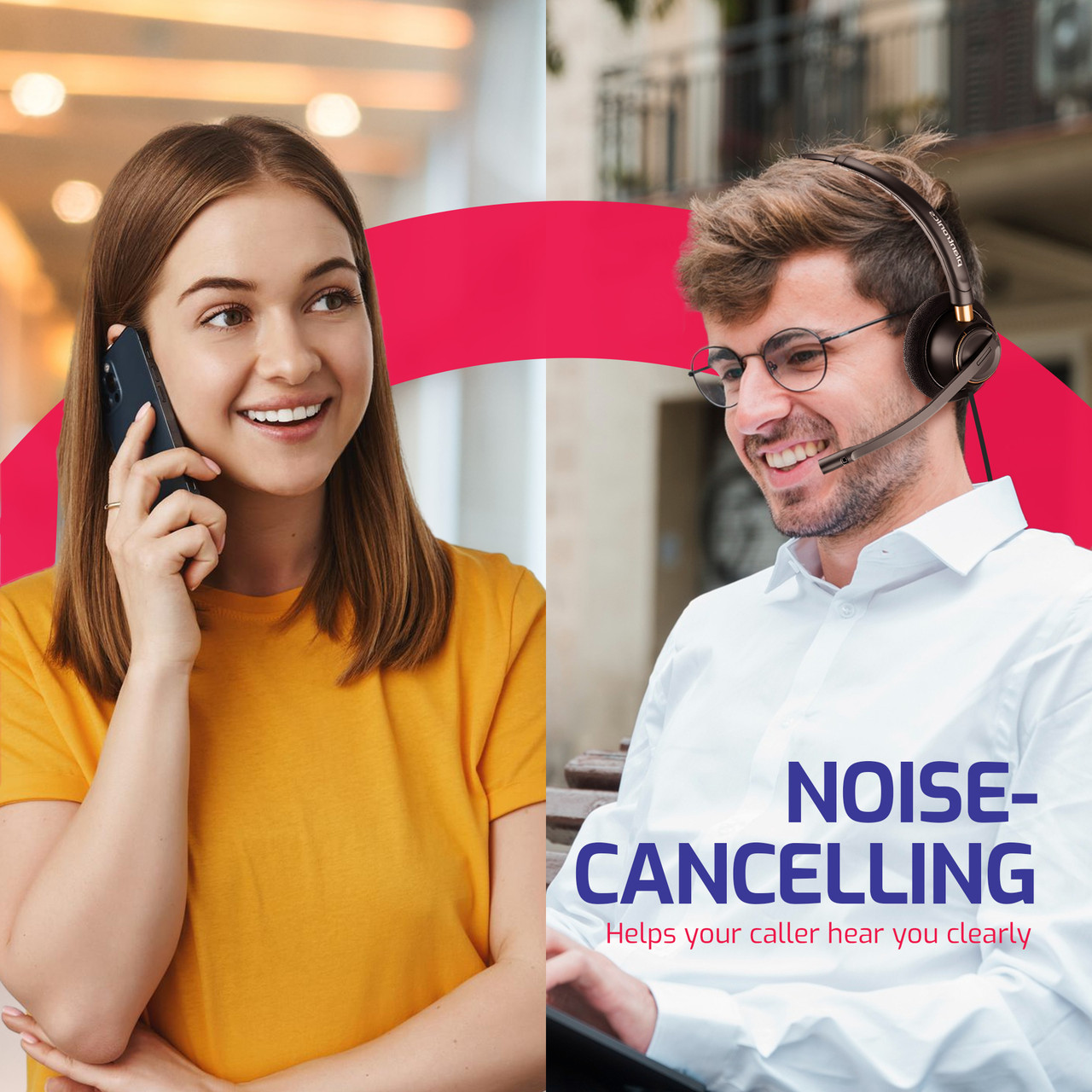 Plantronics Encore Pro HW520 Corded Duo Headset | Nortel, Polycom