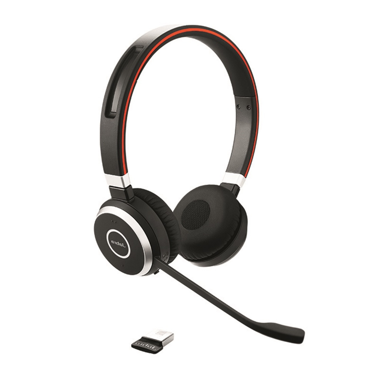 Jabra Evolve 65 Stereo Bluetooth Wireless UC Headphones Bundle - Global  Teck Mic Cushions, USB Dongle, Charging Stand, Compatible with Softphones