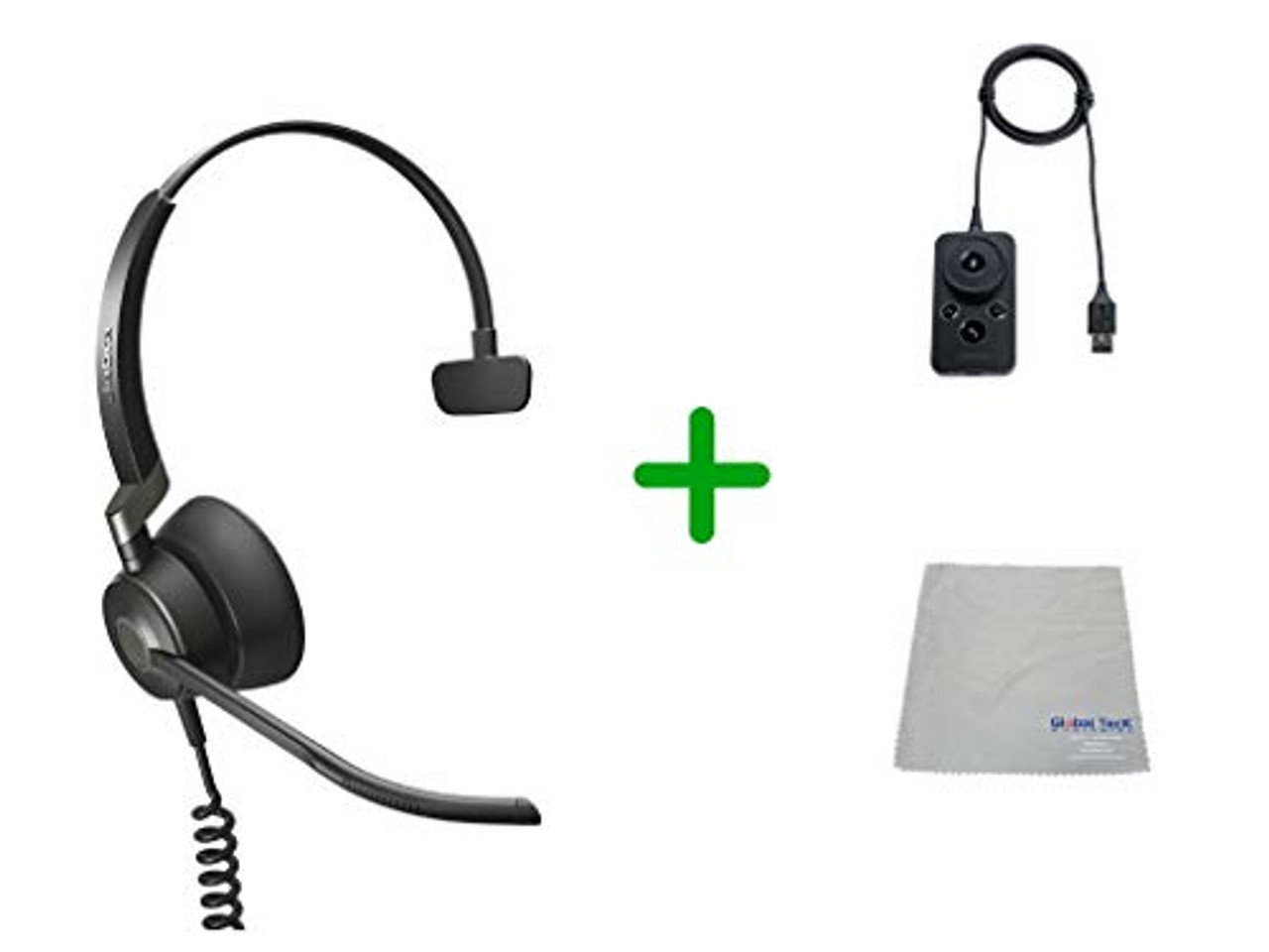 Jabra Engage 50 Push-to-Talk Mono Headset | Configurable Audio Controller  Included | For Usage with PC and USB Phones (UC Version) USB-C Version