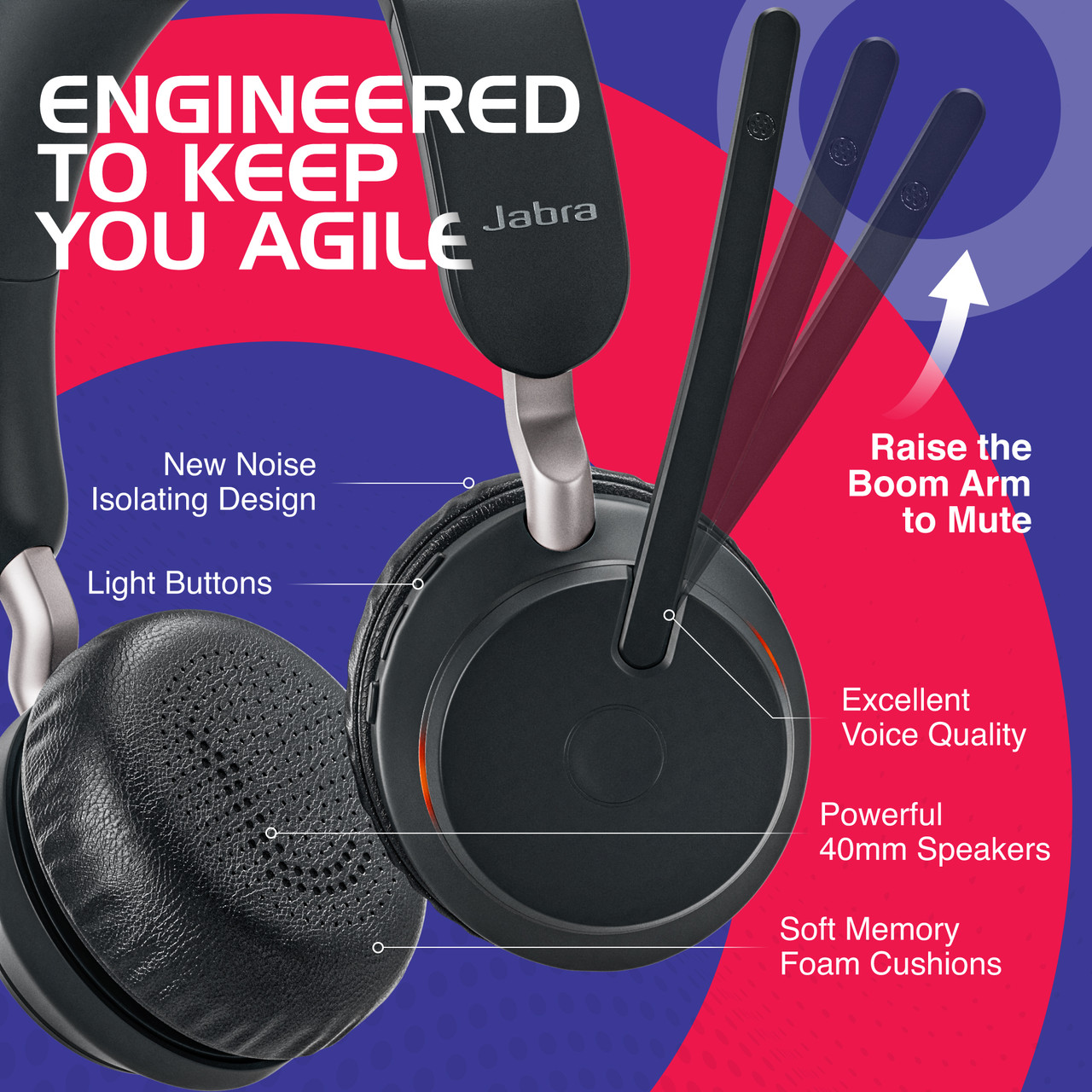 Jabra Evolve2 65 Mono Wireless Headset (Black) | UC Version | Includes USB-C  Bluetooth Dongle