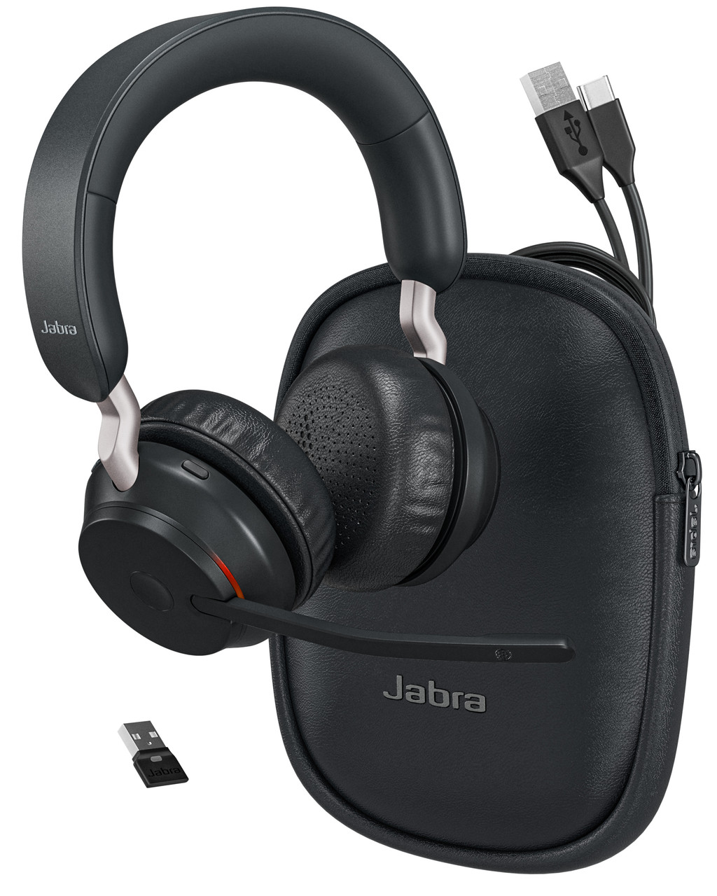 Jabra Evolve2 65 Flex, Auricular stereo versión MS, dongle USB-A