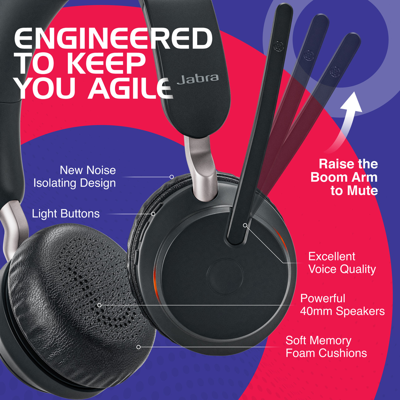 Jabra Evolve2 65 Stereo Wireless Headset (Black) | UC
