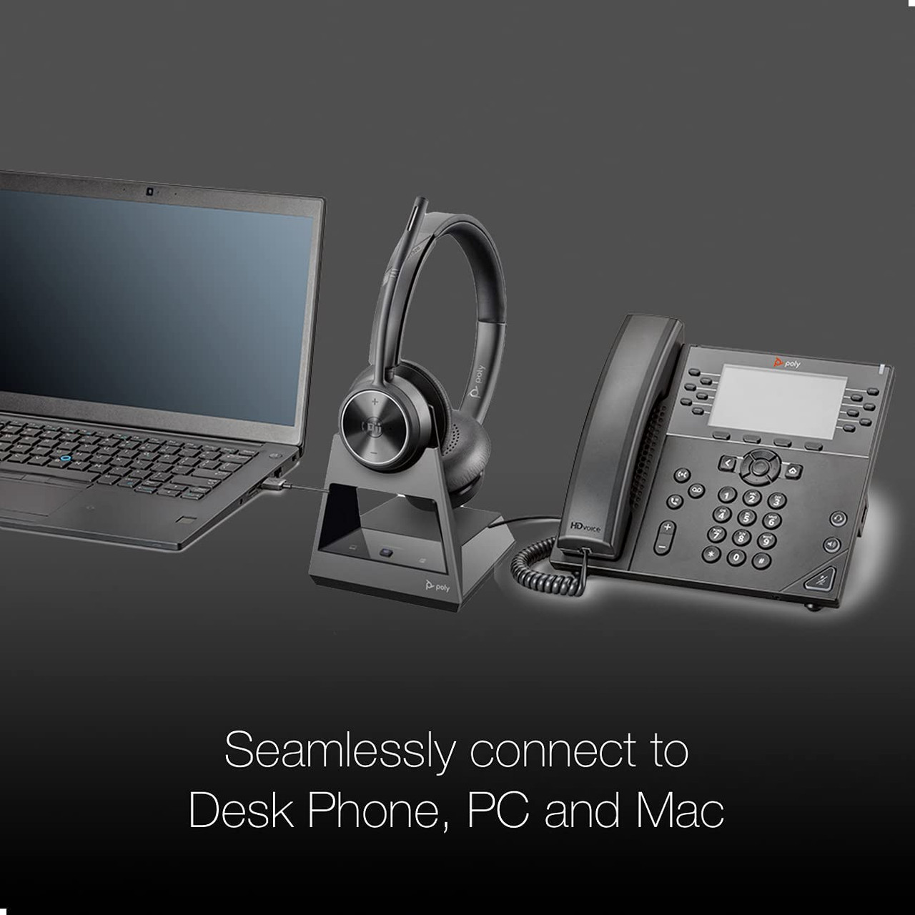 Plantronics Poly Savi 7310 Ultra-Secure Wireless DECT Headset System 