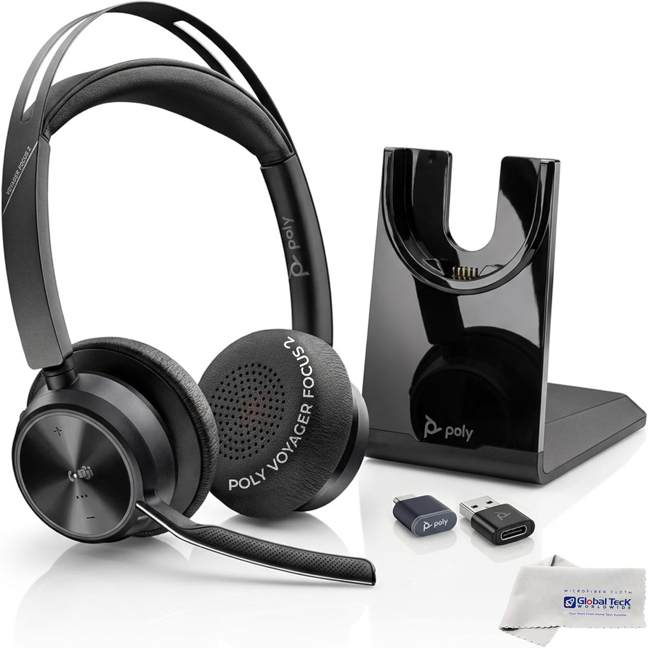 GTW Poly Voyager Focus 2 UC, Stereo Bluetooth Headset with Charge