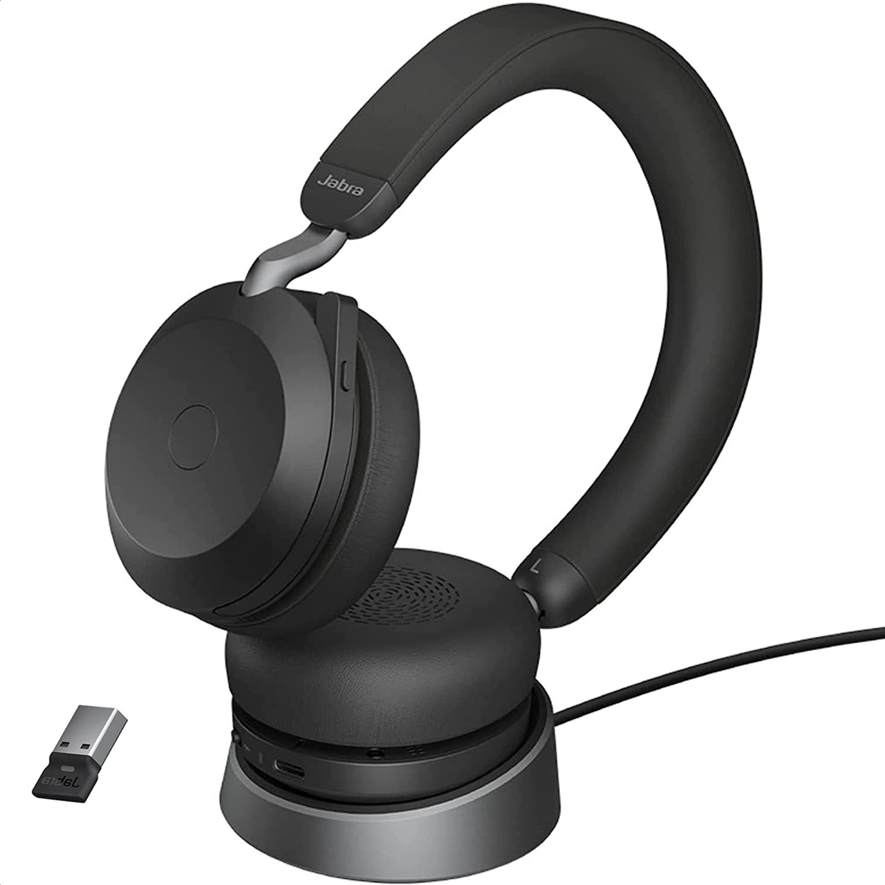 Jabra Evolve2 65 Stereo Wireless Headset (Black), UC Version, Includes  USB Bluetooth Dongle, Compatible with Softphones, Smartphones, Tablets,  PC/MAC