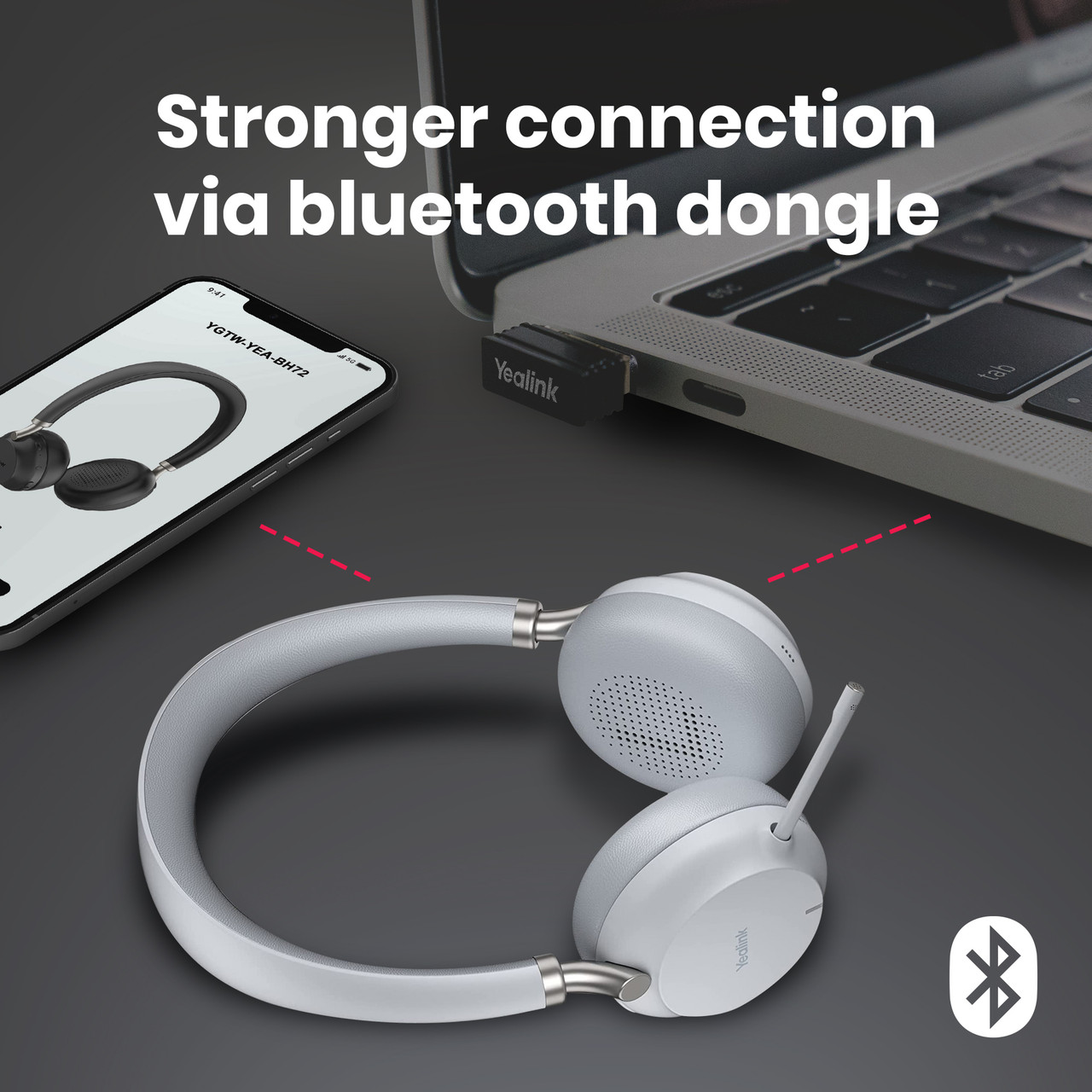 海外輸入】 Pyonkichi Shouten特別価格Yealink BH72 Bluetooth Headset Wireless with  Microphone Teams Zoom 好評販売中
