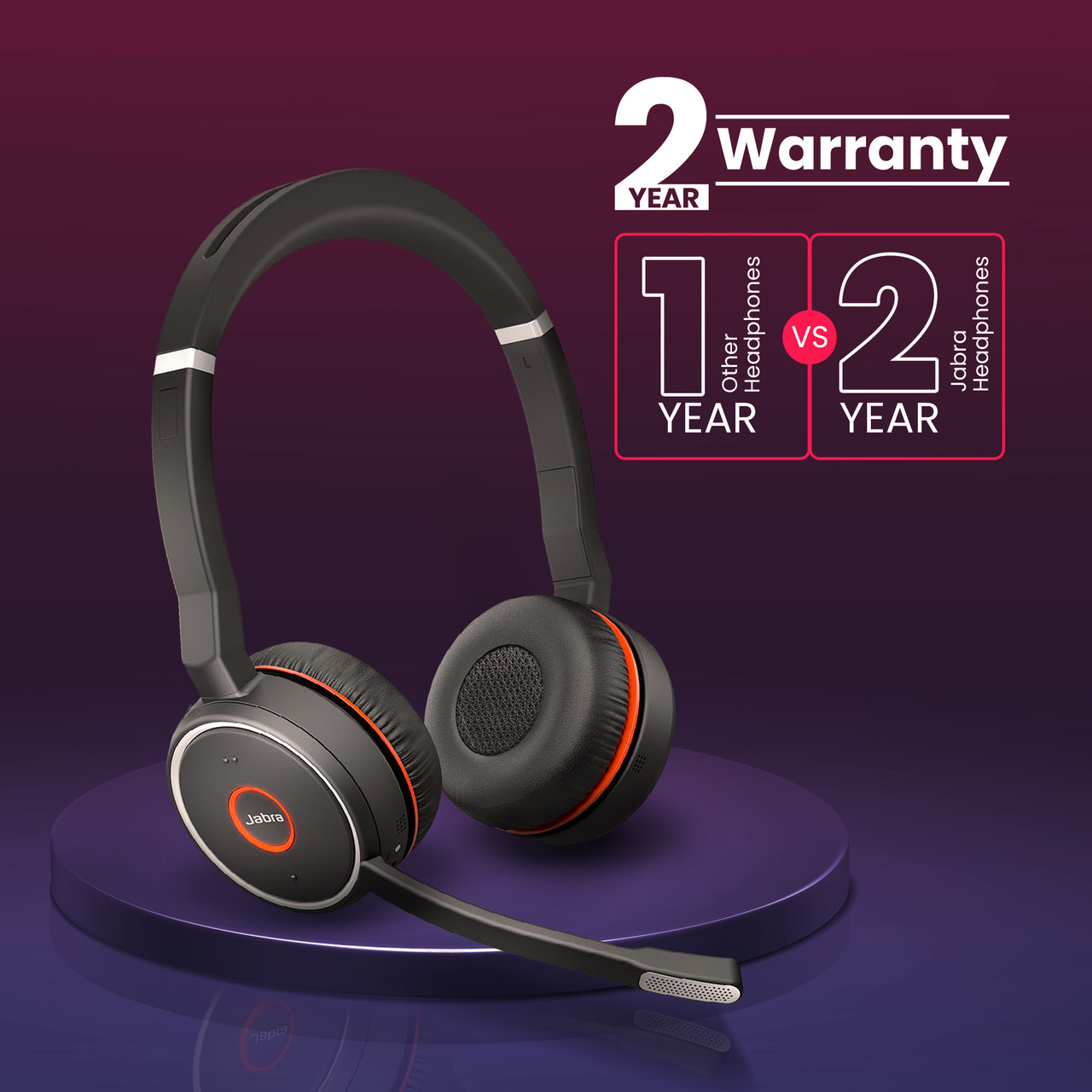 Noise Cancellation Jabra Evolve 75 Ms Stereo Wireless Headset