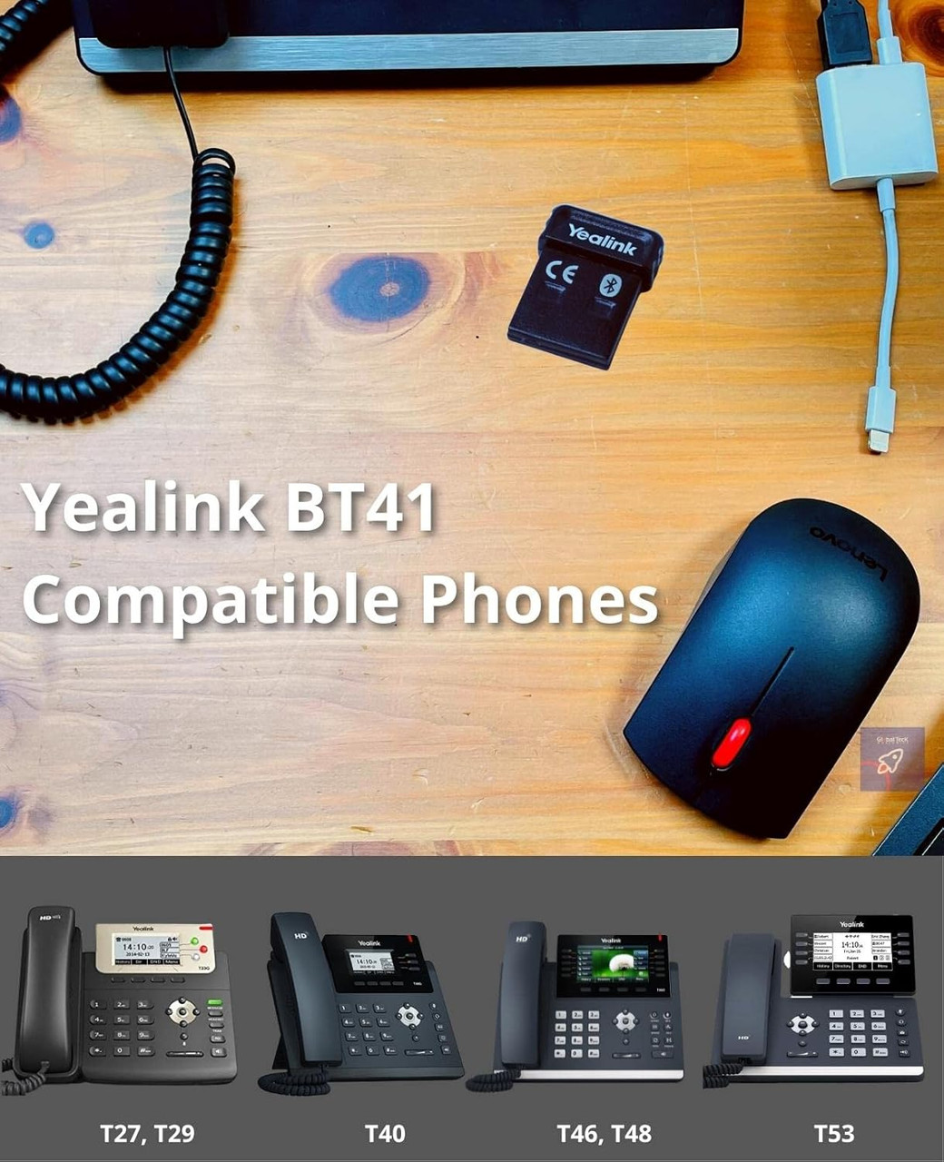Yealink BT41 Bluetooth Adapter USB Dongle Accessory for Headphones