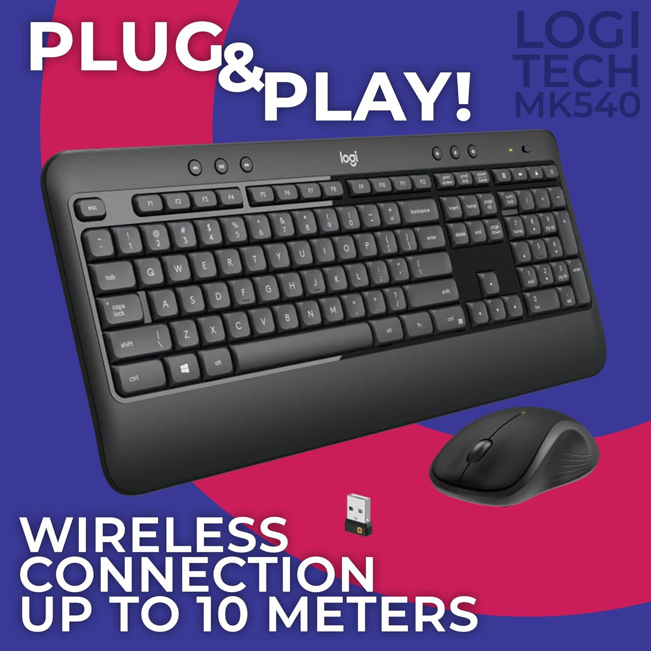 Logitech MK540 Wireless Bluetooth Mouse and Keyboard Combo w