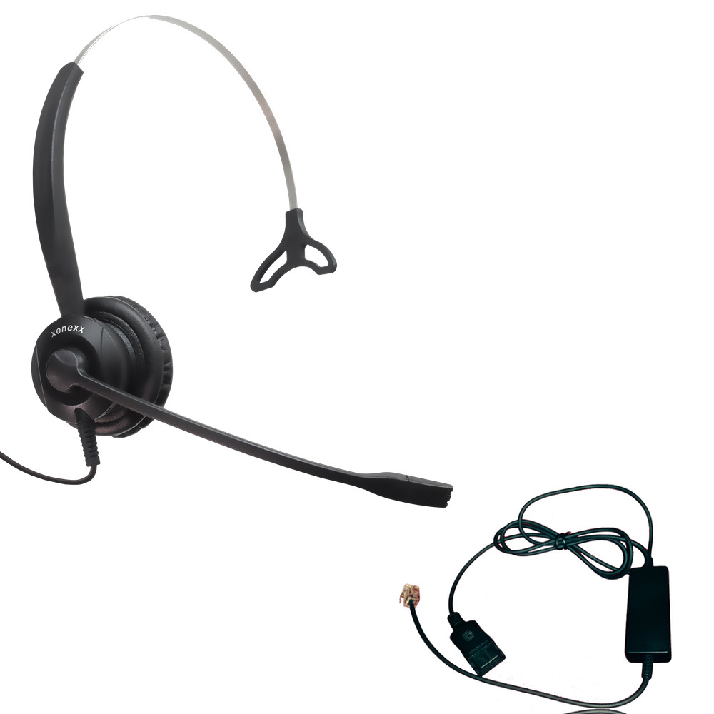 Xs 820 Headset Bundle with Ergonomic Telephone Cable | for RJ9 Phones with Headset Port - VoIP, IP, Digital Phones: Cisco, Mi