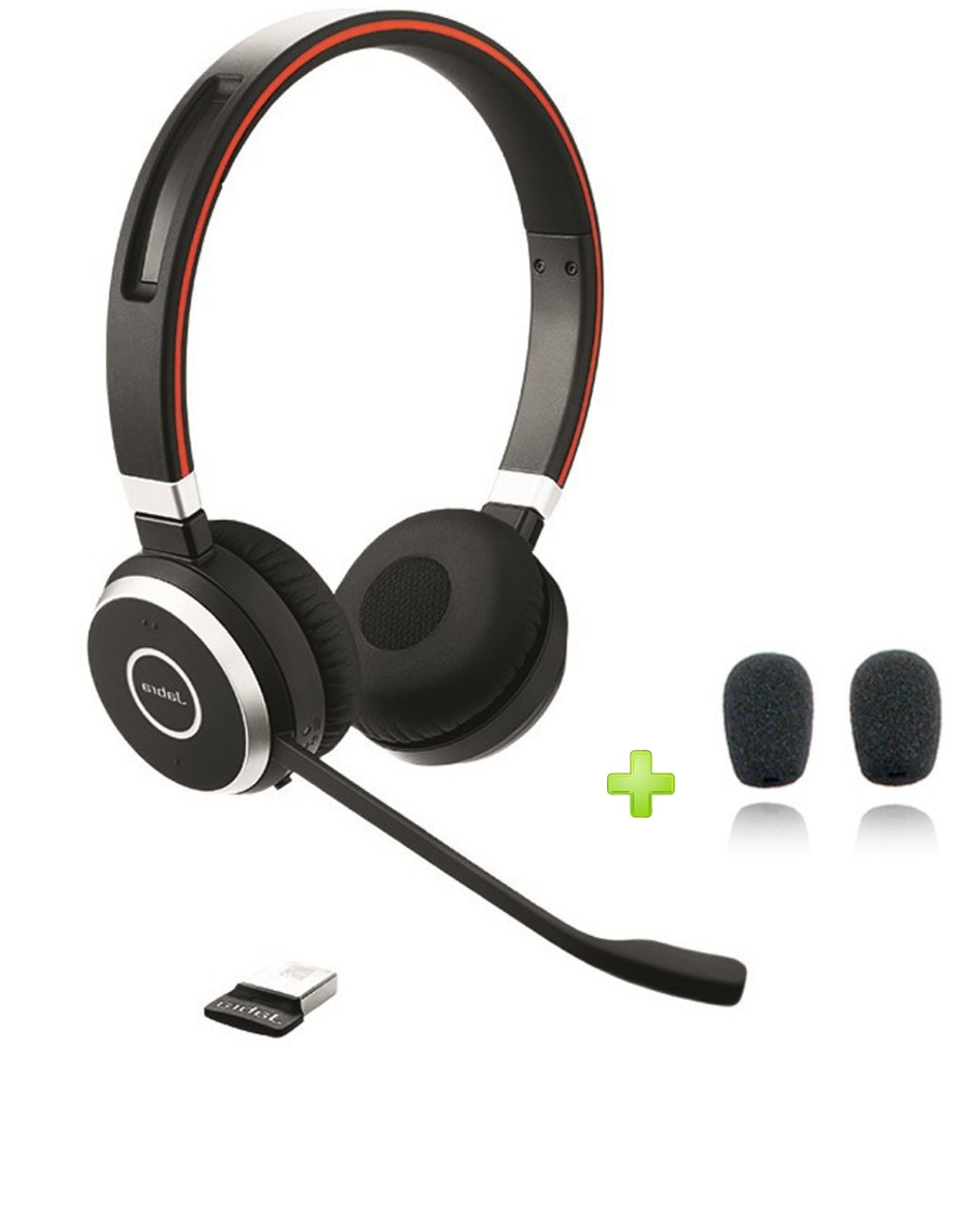 Jabra Evolve 65 UC Stereo Bluetooth Headset USB Bundle Windows PC, MAC, Smartphone, Music, Skype, IP Communications | 6599-829-409