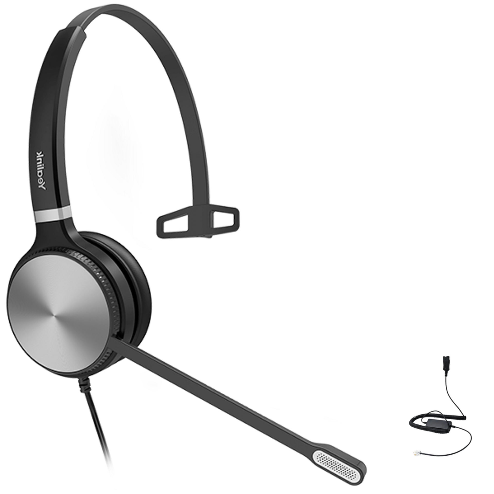 GTW Yealink YHS36 Duo Cuffie Cablate Da Collegarsi A Deskphone, PC/Mac, Softphones - Funziona Con Team, Zoom, RingCentral, 8x8, Vonage, Bonus Microfibra Inclusa