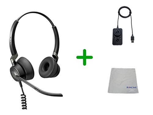 Jabra Engage 50 Stereo Headset USB-A, Microsoft Skype  Version Audio Controller - PC/MAC, USB Desk Phones with Cleaning Cloth