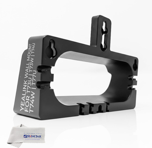 Yealink Wall Mount for T73U, T73W, T74U, T74W, T77U Phones only (Does NOT fit T74LTE) - Secure Durable Bracket Holder, Exact Fit, Easy Installation, Ideal for a Clutter-Free Desk, Global Teck Cloth