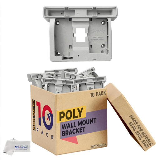 Poly Wall Bracket Mount for E300/E320/E350 Edge Telephones Only - 8F3R2AA, Engineered for A Secure Fit and Clutter-Free Workstation, Enhances Accessibility in Common Areas, Includes Global Teck Cloth