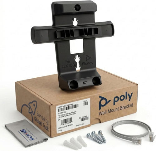 Poly CCX 350 Wall Mount Bracket for CCX 350 Desk Phone Only, Does NOT fit Other Poly Models, Precision Fit for Workstations and Common Areas, Easy Access, Part 89D05AA, 2200-49696-001, GTW Cloth