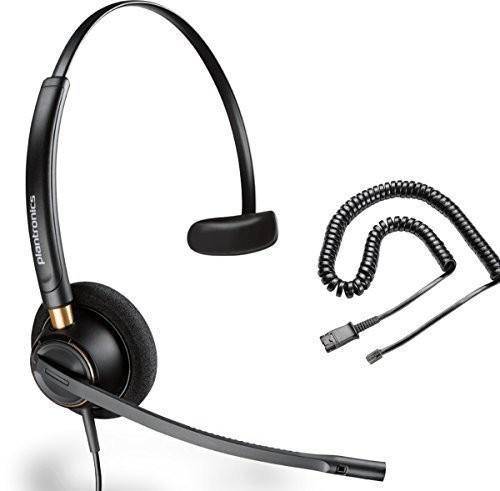 Polycom Compatible Plantronics VoIP Noise Canceling EncorePRO Headset Bundle