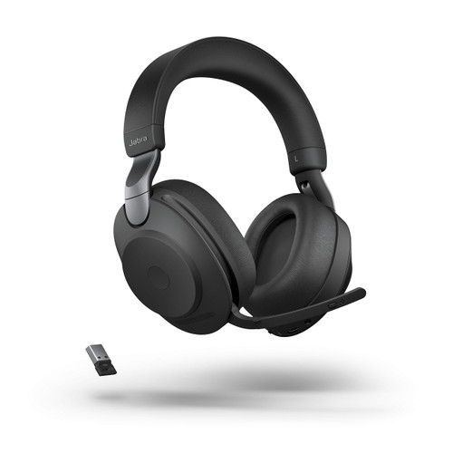 Jabra Evolve2 85 Wireless Headset USB Stereo MS, Bluetooth Dongle, Compatible with Zoom, Webex, Skype, Smartphones, Tablets, PC/MAC, 28599-999-999 (Black), Global Teck Gold Support Plan Included