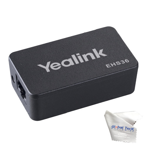 Global Teck Bundle Yealink EHS36 Wireless Headset Adapter for Yealink IP Phones T48S, T48G, T46S, T46G, T42S, T42G, T41S, T41P, T40G, T40P, T29G, T27G, T27P and Microfiber Cloth