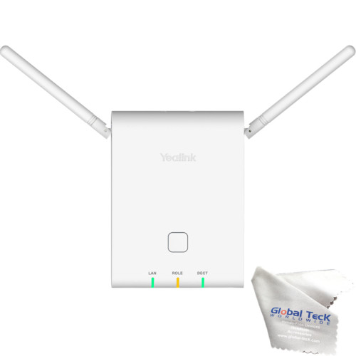 Yealink W90B DECT Bundle IP Multi-Cell System Base for Cordless Phone W53H, W56H, CP930W, CP935W, CP935W, W74H, W56H, W59R, W73H, Deskstop Phone w/DD10K Adapter, W90DM w/Global Teck Microfiber Cloth
