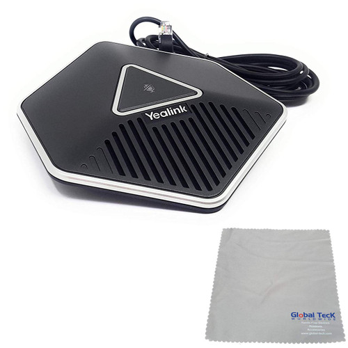 Global Teck Bundle of Yealink CPE80 Expansion Microphone for Yealink Conference Phone CP860, Microfiber Cloth Included, Single Mic Extender (1 Unit)