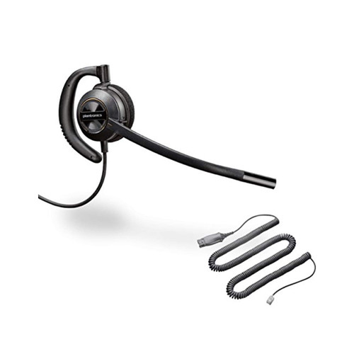 Global Teck Bundle of Plantronics HW530 Headset w/Mute Button foAvaya Phones - Compatible with Avaya 1600 and 9600 Series IP Phones