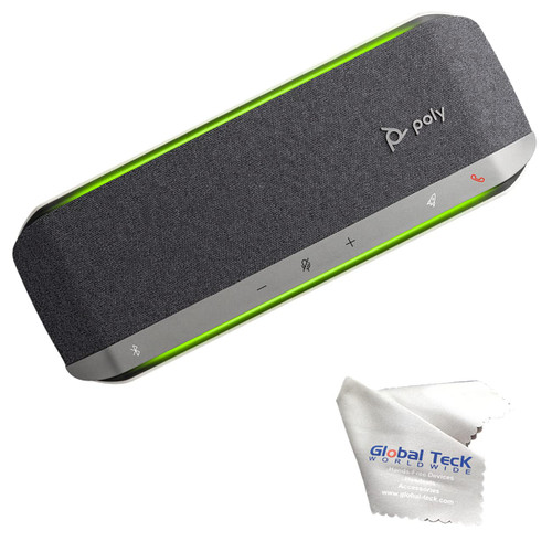 Poly Sync 40 Bluetooth Speakerphone USB-A & USB-C for Streaming Voice, Video, Distance Learning, Remote Work, School, Conferencing Apps - Zoom, Webex, Meet, Teams - with Global Teck Microfiber Cloth