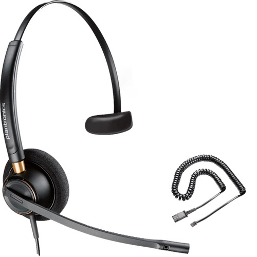 Plantronics HW510v EncorePro Headset for Avaya Phones, Telephone Cord Included, Compatible with J139, J169, J179, 1608,1616, 9610, 9620, 9620L, 9620C, 9630, 9630 (HW510 Mono Headset Bundle)
