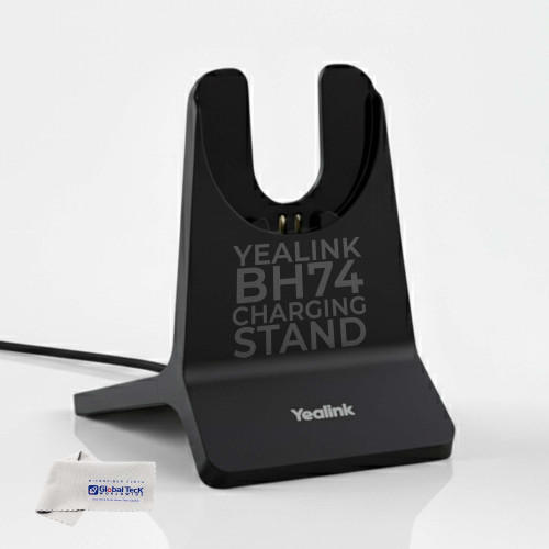 Yealink BH74 Charging Stand for BH74 & WH68 Hybrid Bluetooth Wireless Headsets – Fast Charger Dock with 1.2m USB-A Cable, Compact Design for Desk Organization, For Office & Hybrid Work with Cloth