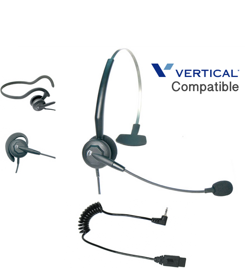 Comdial Vertical Compatible Tria 3-in-1 Convertible Noise Canceling Headset 1920 Plug-n-Play | For MBX, SBX IP Phones: 320, DX-80, 7260 | Edge 120, 700, 4000, 8000, DECT Cordless, Vodavi Starplus STS (VXI-202795-DC-2.5)