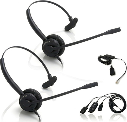 XS 820 Telephone Headset Bundle for Agent Training, Coaching, Monitoring, Supervising, Onboarding - Compatible Desk phones - Avaya, Yealink, Poly, Cisco, Mitel, Grandstream (Mono, Basic Bundle)