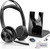 Plantronics Poly Voyager Focus 2 MS Wireless Headphones with Headset Stand, Compatible for Teams, Phones Calls, Zoom, Noise Cancelling Wireless Headset with Mic for Work, Over The Ear, GTW Microfiber