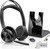 Plantronics Poly Voyager Focus 2 MS Wireless Headphones with Headset Stand, Compatible for Teams, Phones Calls, Zoom, Noise Cancelling Wireless Headset with Mic for Work, Over The Ear, GTW Microfiber