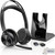 Plantronics Poly Voyager Focus 2 MS Wireless Headphones with Headset Stand, Compatible for Teams, Phones Calls, Zoom, Noise Cancelling Wireless Headset with Mic for Work, Over The Ear, GTW Microfiber