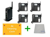 Vtech VSP600 and VSP608 | DECT Base, Up to 6 SIP accounts | Cordless Office Desk Phone | with Microfiber Cleaning Cloth (VTECH-VSP600-608-B4)