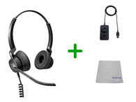 Jabra Engage 50 Stereo Headset USB-A, UC Version Audio Controller - PC/MAC, USB Desk Phones with Cleaning Cloth