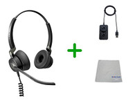 Jabra Engage 50 Stereo Headset USB-A, Microsoft Skype  Version Audio Controller - PC/MAC, USB Desk Phones with Cleaning Cloth