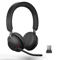 Jabra Evolve2 65 Stereo Wireless Headset (Black) | MS Version | Includes USB-C Bluetooth Dongle | Compatible with Windows PC, MAC, Smartphone, Streaming Music, Skype, IP Communications | 26599-999-899