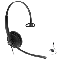 Yealink YHS34 Lite Mono Wired Headset (Lite), Connects to Deskphone, PC/Mac, Softphones - Works with Teams, Zoom, RingCentral, 8x8, Vonage,