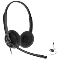 Yealink YHS34 Lite Duo Wired Headset (Lite), Connects to Deskphone, PC/Mac, Softphones - Works with Teams, Zoom, RingCentral, 8x8, Vonage, Bonus