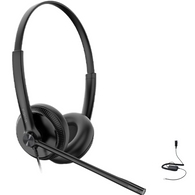 Yealink YHS34 Duo Wired Headset, Connects to Deskphone, PC/Mac, Softphones - Works with Teams, Zoom, RingCentral, 8x8, Vonage