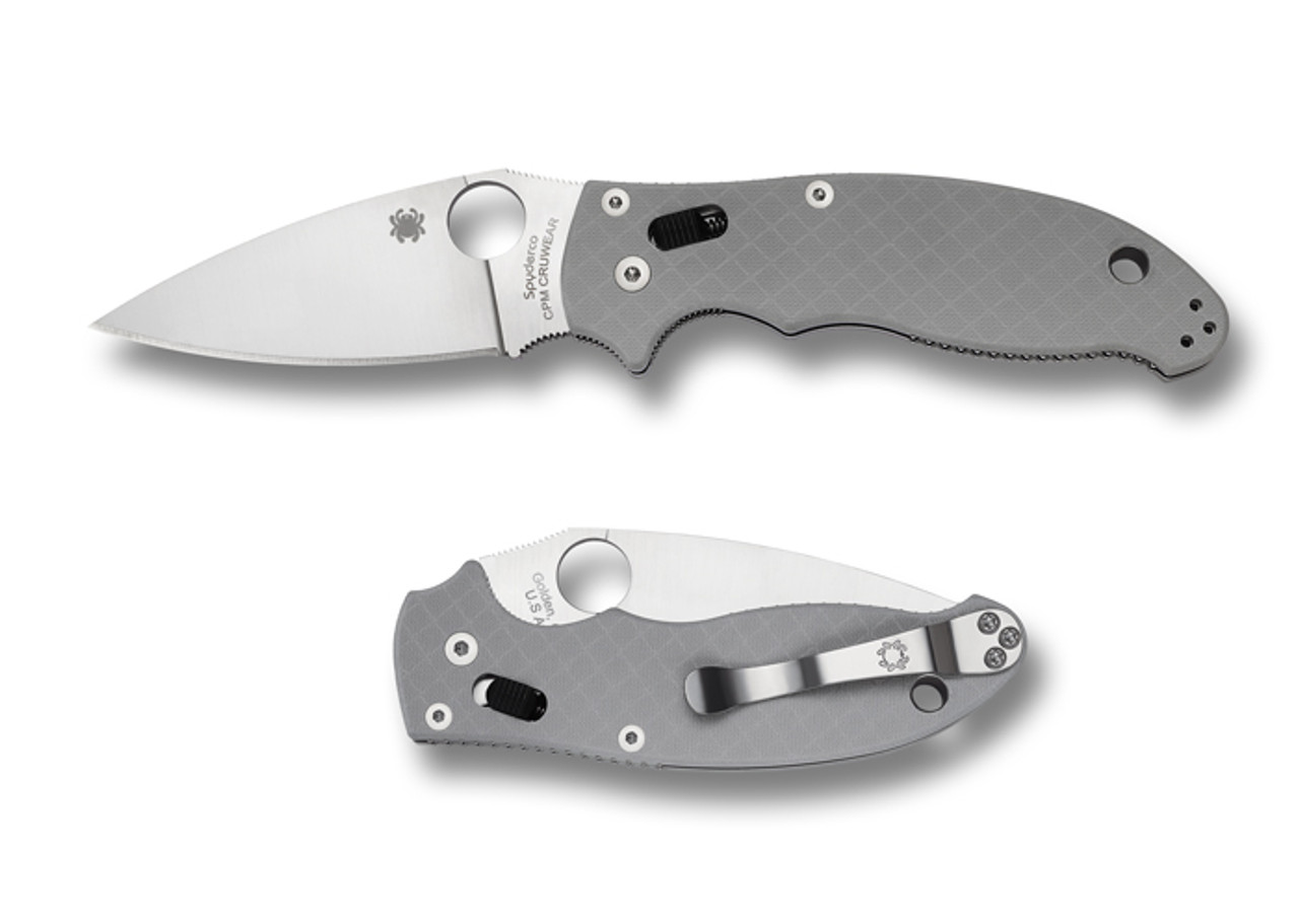 C101GPGY2 Spyderco Manix 2 Gray CRU-WEAR Folding Knife