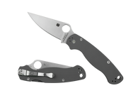 C81GPGY2 Spyderco Para Military 2 G-10 Grey CPM Cru-Wear Folding Knife *VAULT ITEM*